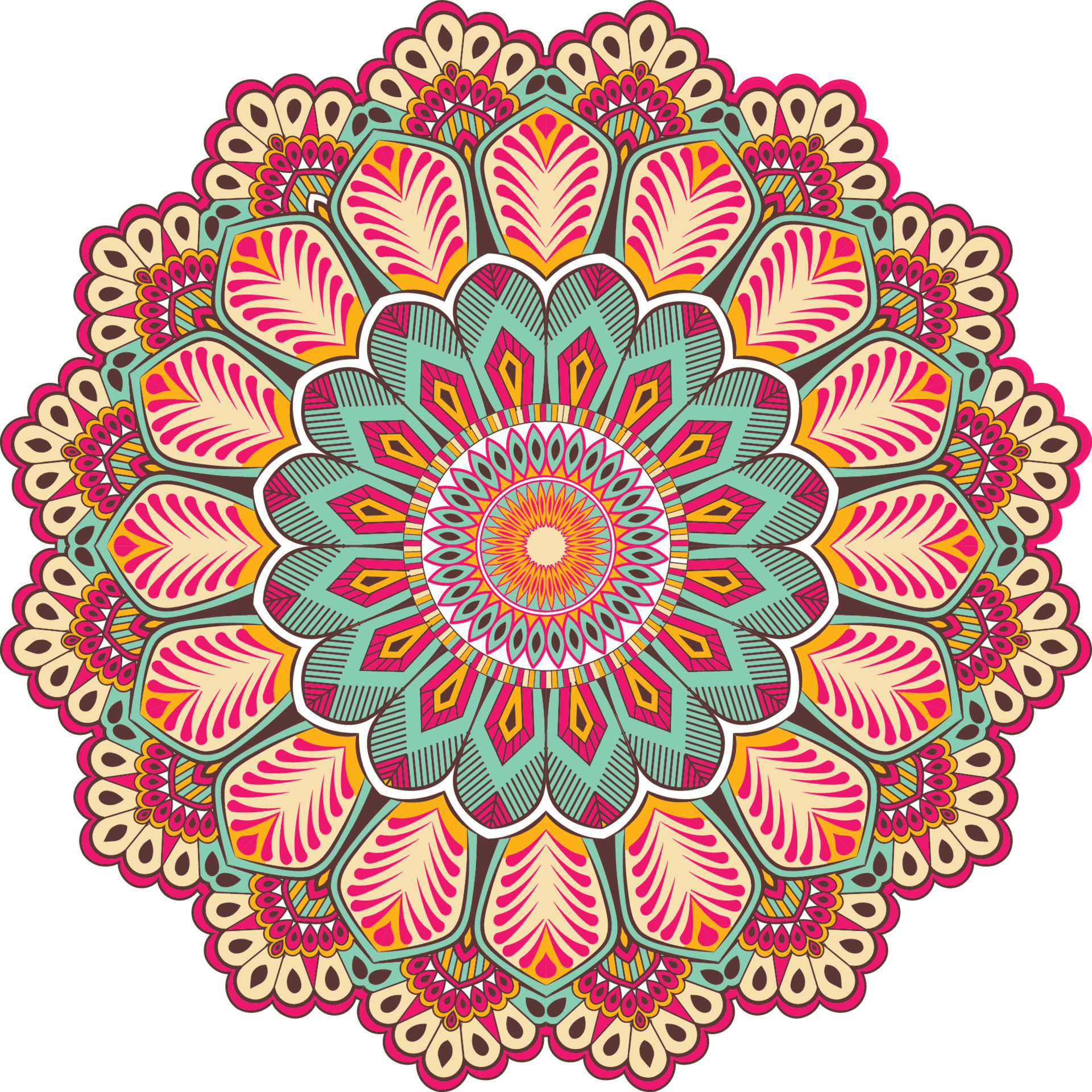 Multicolored Mandala Design 