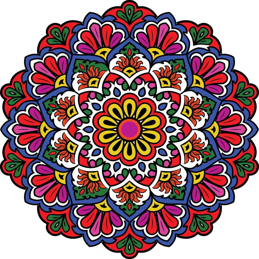 Colorful mandala arabesque background design in geometric shape for invitation cards vector