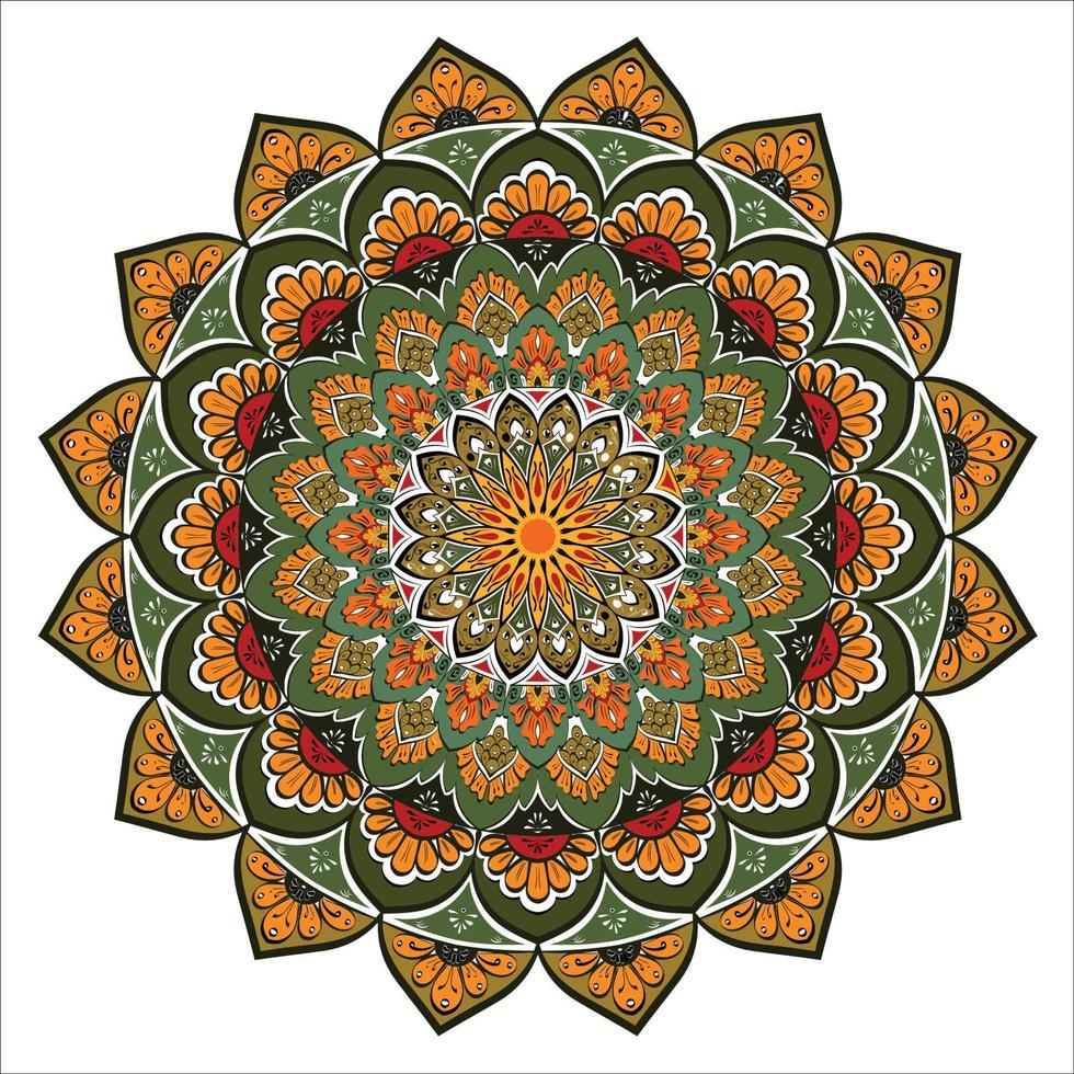 fondo de mandala colorido con patrón arabesco en estilo islámico oriental para tarjetas de invitación vector