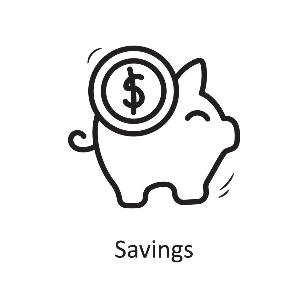 Savings vector outline Icon Design illustration. Business Symbol on White background EPS 10 File