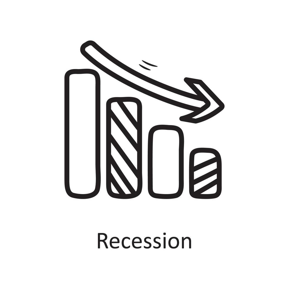 Recession vector outline Icon Design illustration. Business Symbol on White background EPS 10 File