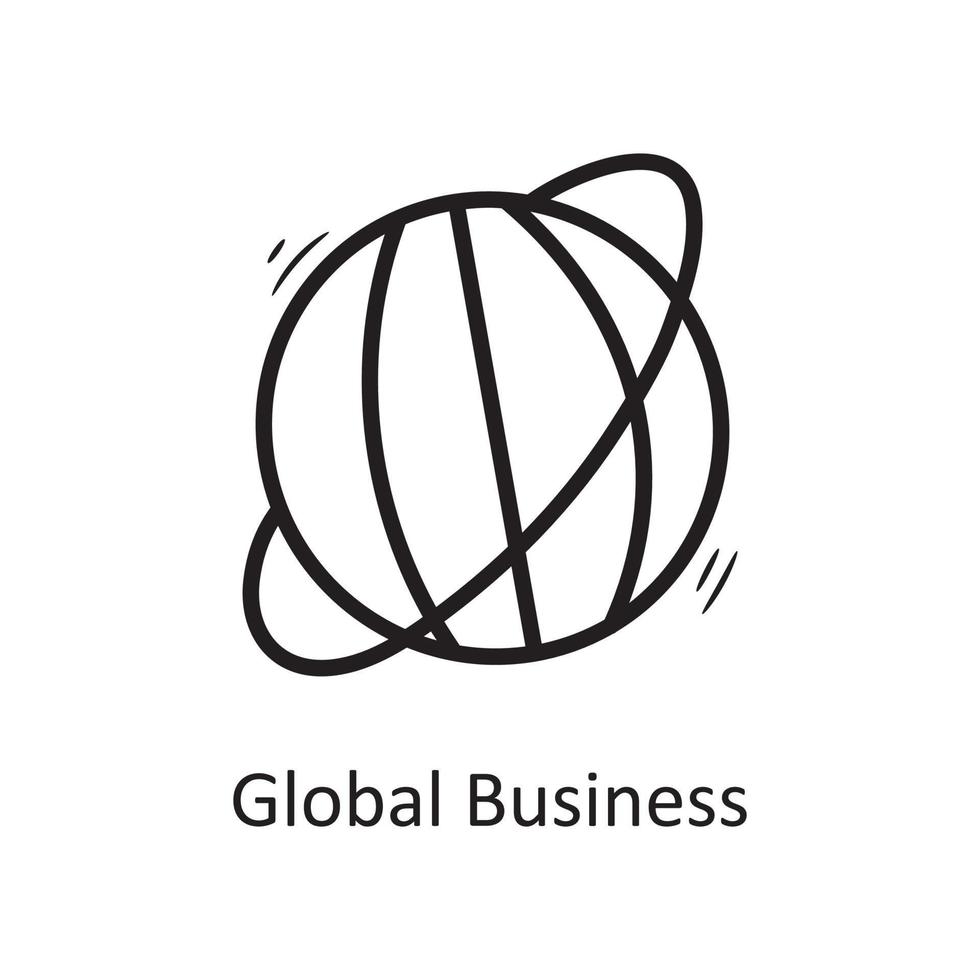 Global Business vector outline Icon Design illustration. Business Symbol on White background EPS 10 File