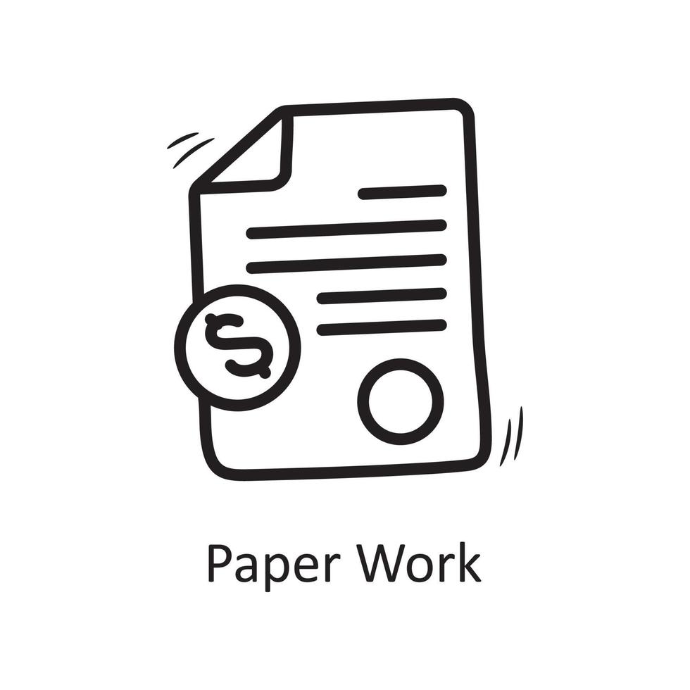 Paper Work vector outline Icon Design illustration. Business Symbol on White background EPS 10 File