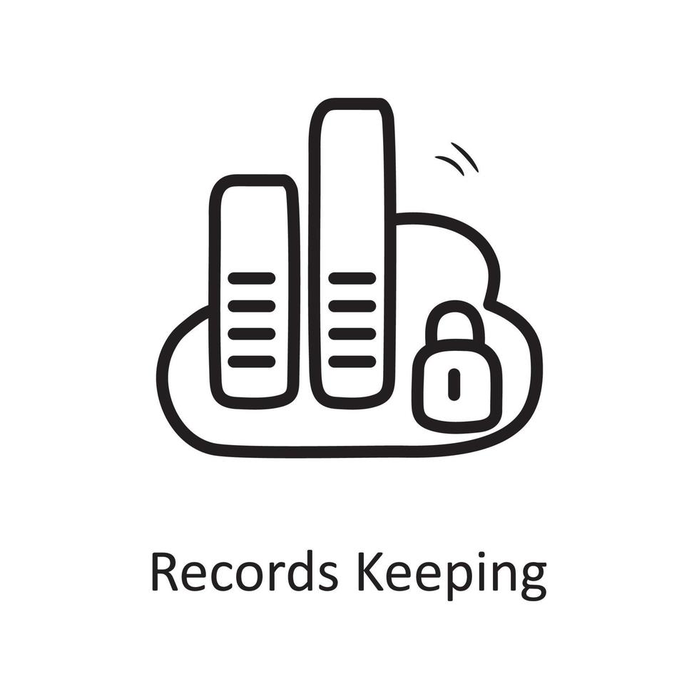 Records keeping vector outline Icon Design illustration. Business Symbol on White background EPS 10 File