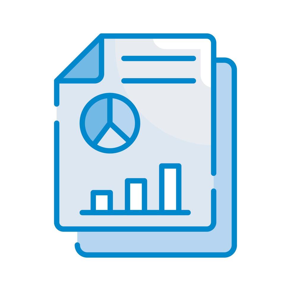 Financial Report Vector Style illustration. Business and Finance Blue Colour Icon.