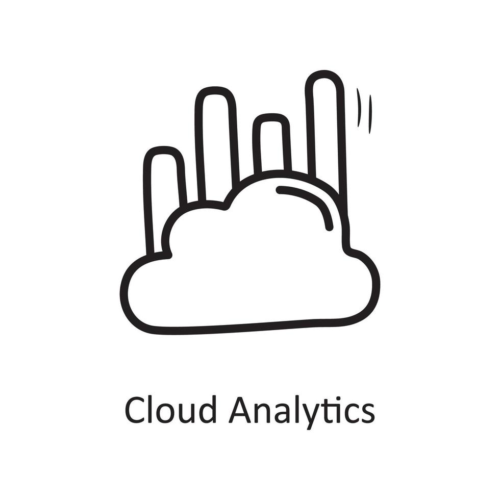 Cloud Analytics vector outline Icon Design illustration. Business Symbol on White background EPS 10 File