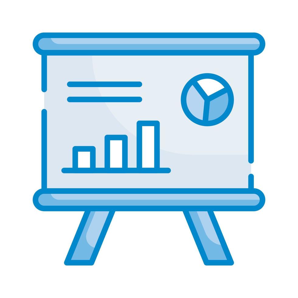 Presentation Vector Style illustration. Business and Finance Blue Colour Icon.