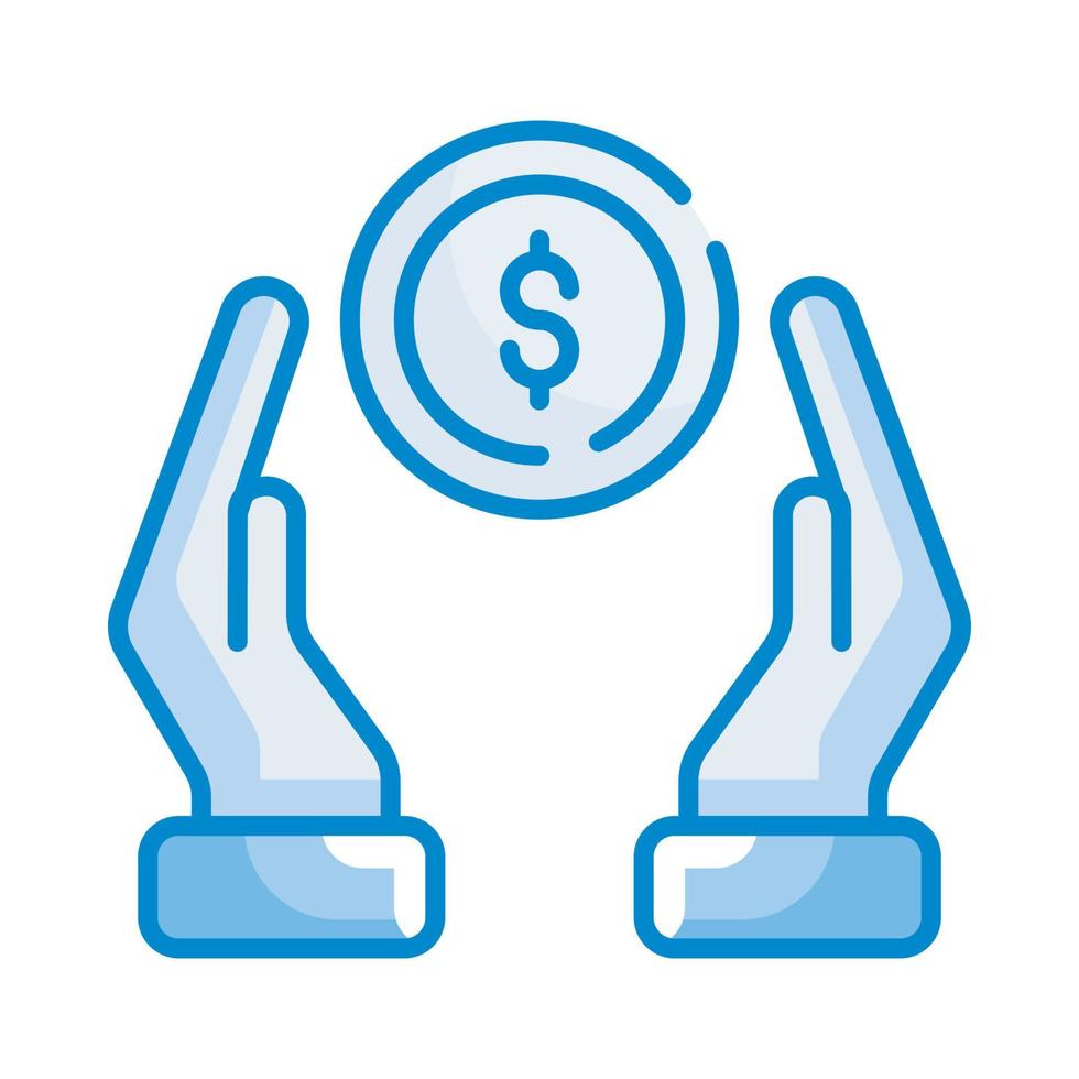 ilustración de estilo de vector de activos. icono de color azul de negocios y finanzas.