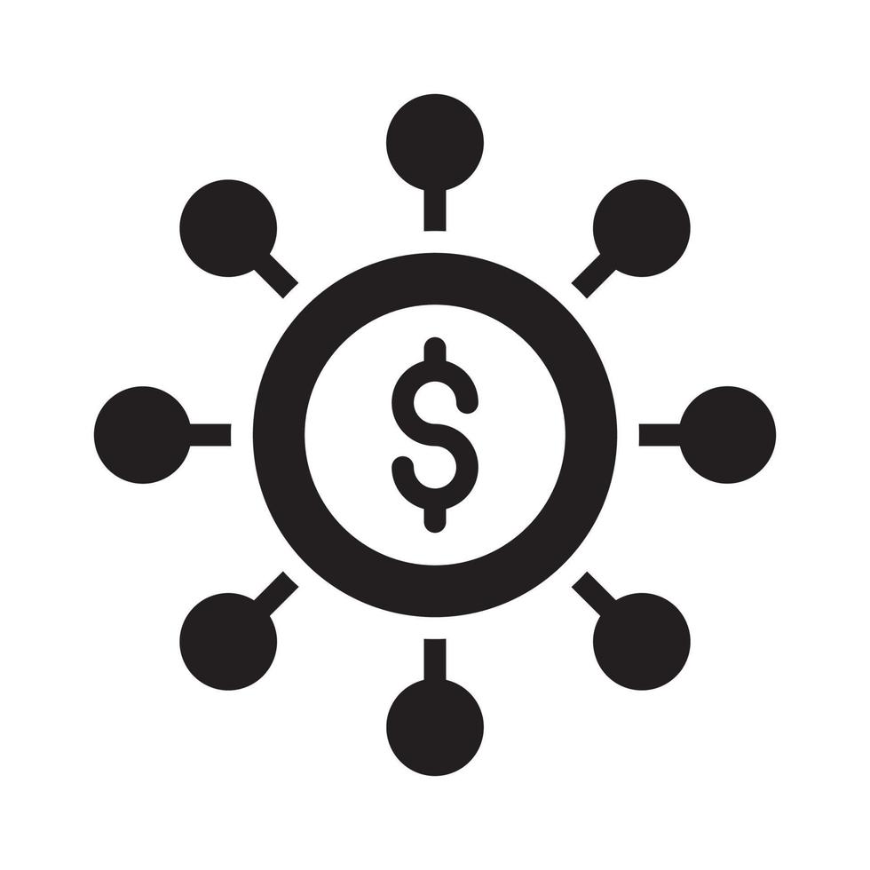 Crowdfunding Vector Style illustration. Business and Finance Solid Icon.