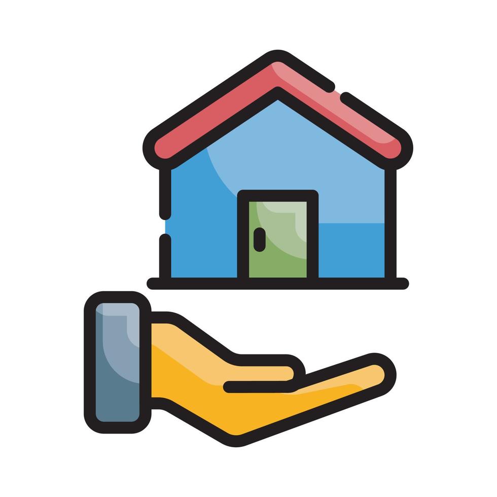 Home Loan Vector Style illustration. Business and Finance Filled Outline Icon.