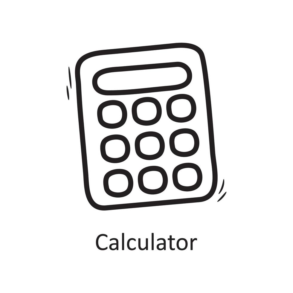 Calculator vector outline Icon Design illustration. Business Symbol on White background EPS 10 File