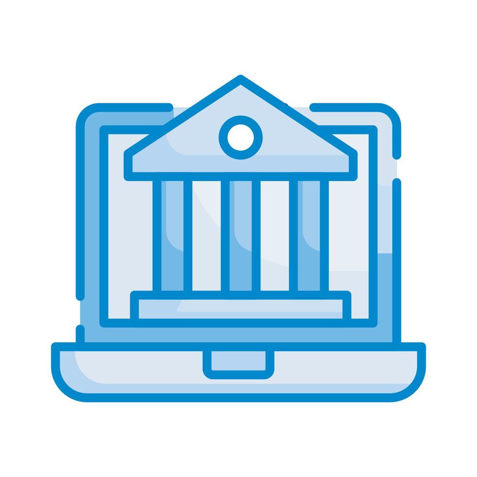 E banking Vector Style illustration. Business and Finance Blue Colour Icon.