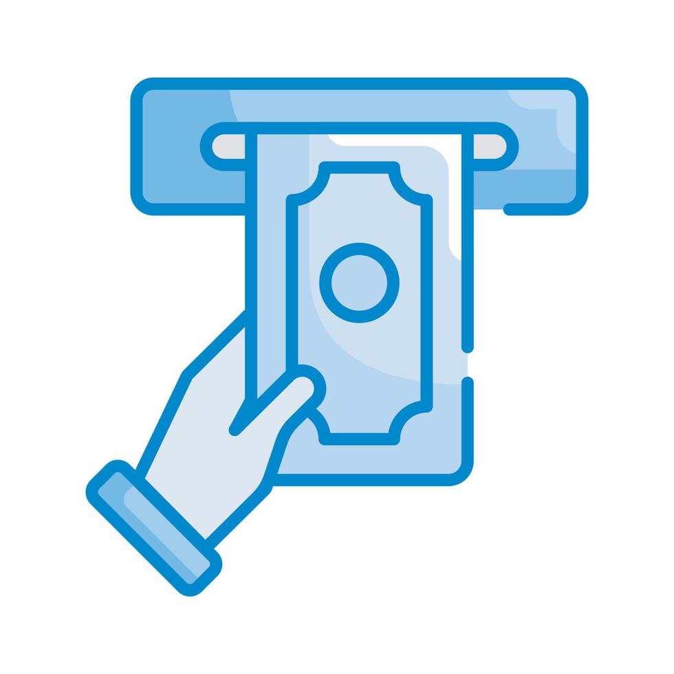 Withdraw Vector Style illustration. Business and Finance Blue Colour  Icon.