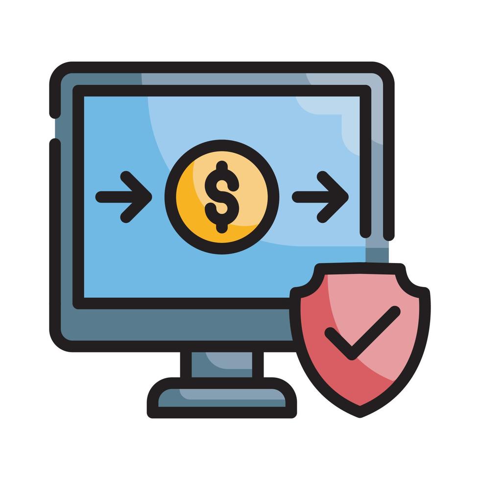 Safe Transfer Vector Style illustration. Business and Finance Filled Outline Icon.