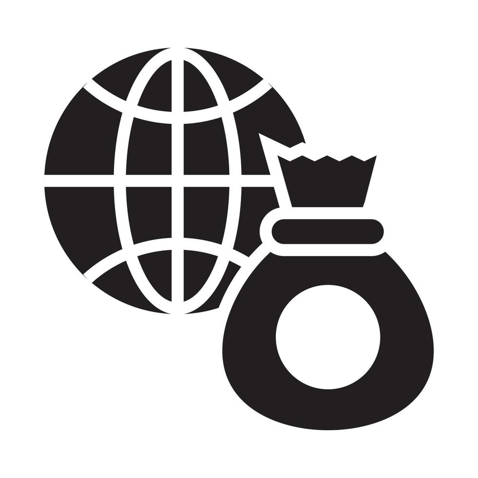 Global Investment Vector Style illustration. Business and Finance Solid Icon.