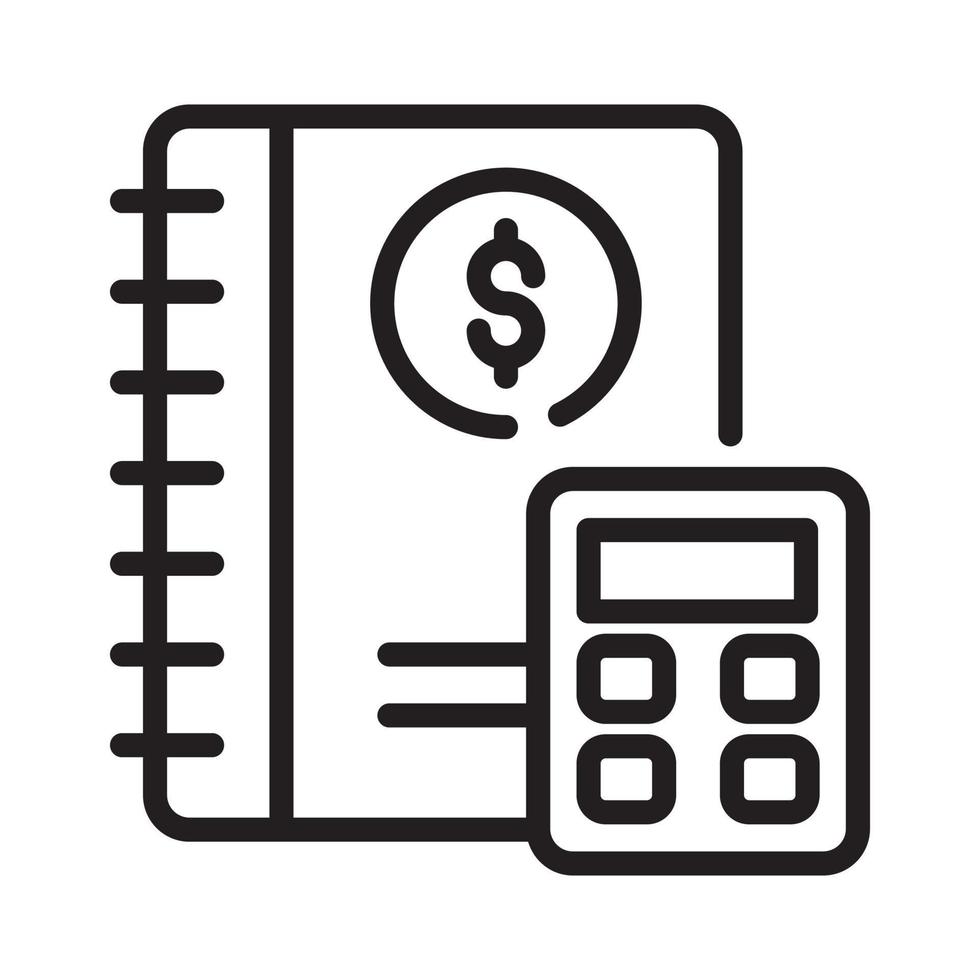 ilustración de estilo de vector de mantenimiento de libros. icono de esquema de negocios y finanzas.