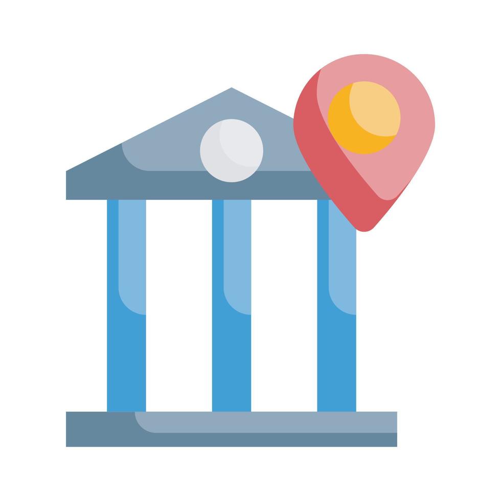 Bank Location Vector Style illustration. Business and Finance Outline Icon.