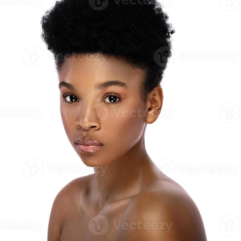 Portrait of young and cute african woman photo