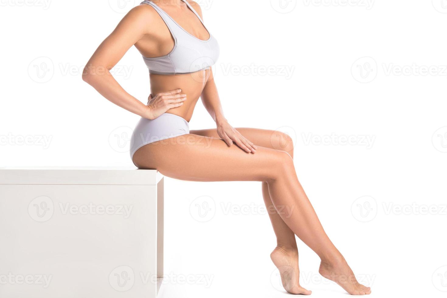 Beautiful female legs with perfect soft skin photo
