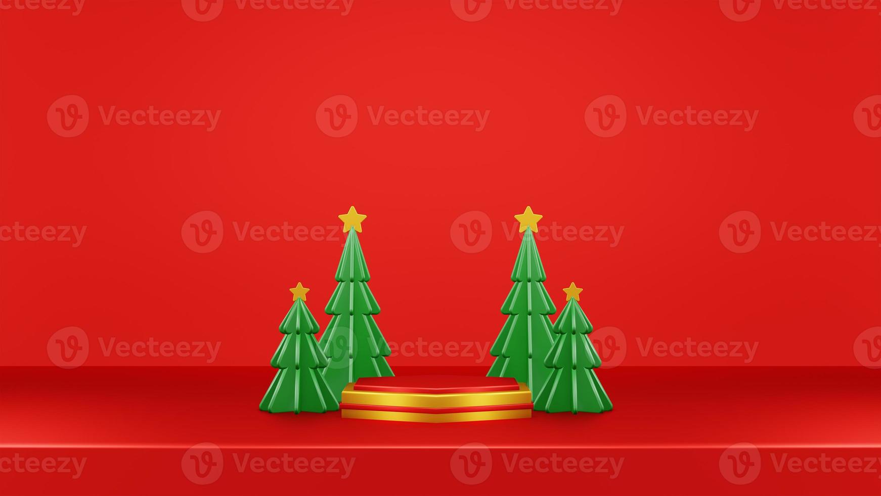 Merry Christmas 3D Render Composition With Ornament For Event Sale Social Media And Landing Page photo