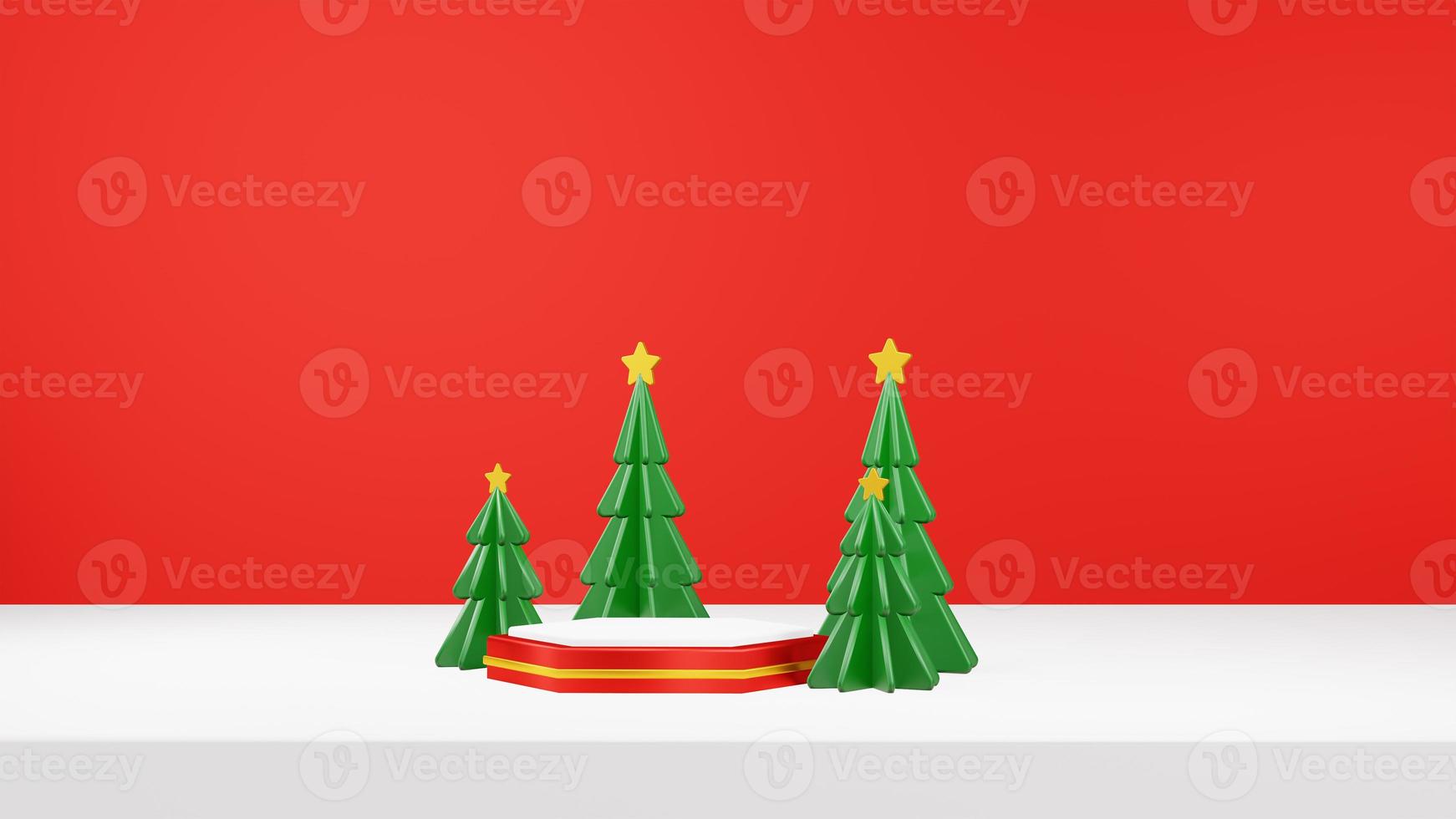 Merry Christmas 3D Render Composition With Ornament For Event Sale Social Media And Landing Page photo