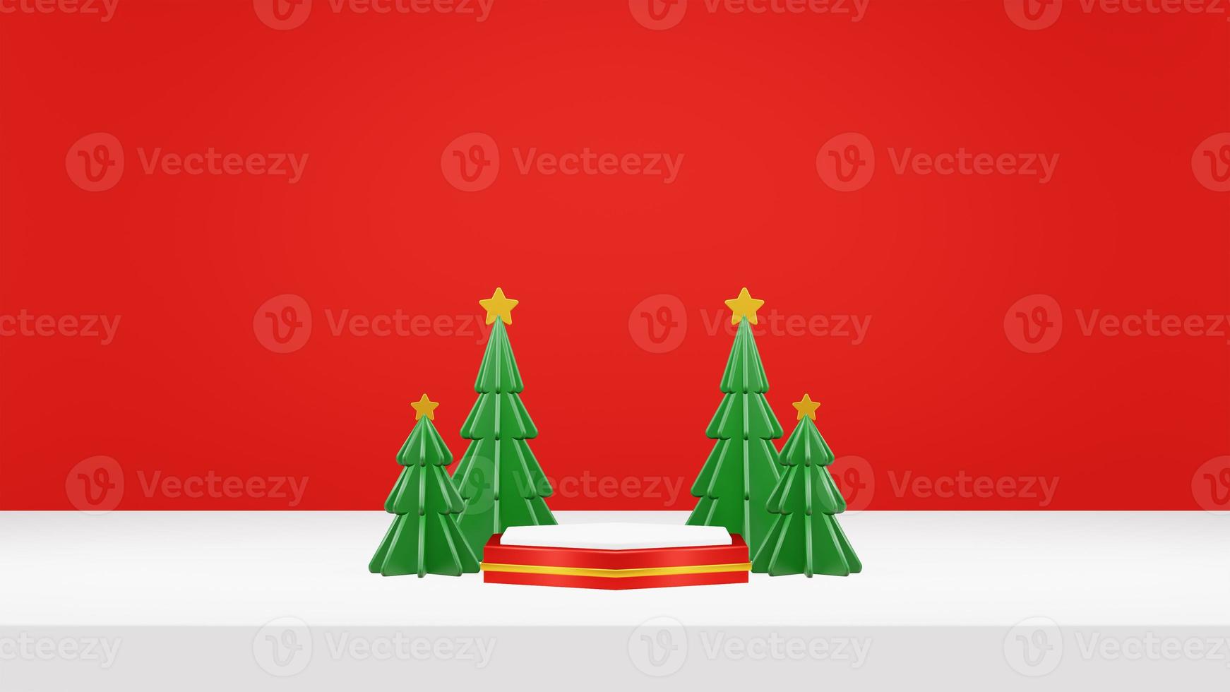 Merry Christmas 3D Render Composition With Ornament For Event Sale Social Media And Landing Page photo