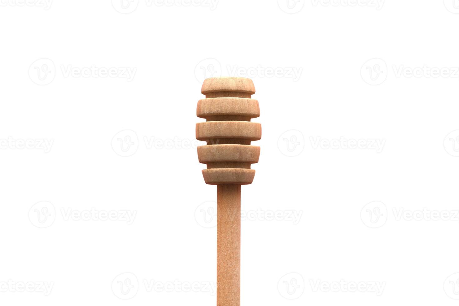Wooden honey stick isolated on white background photo