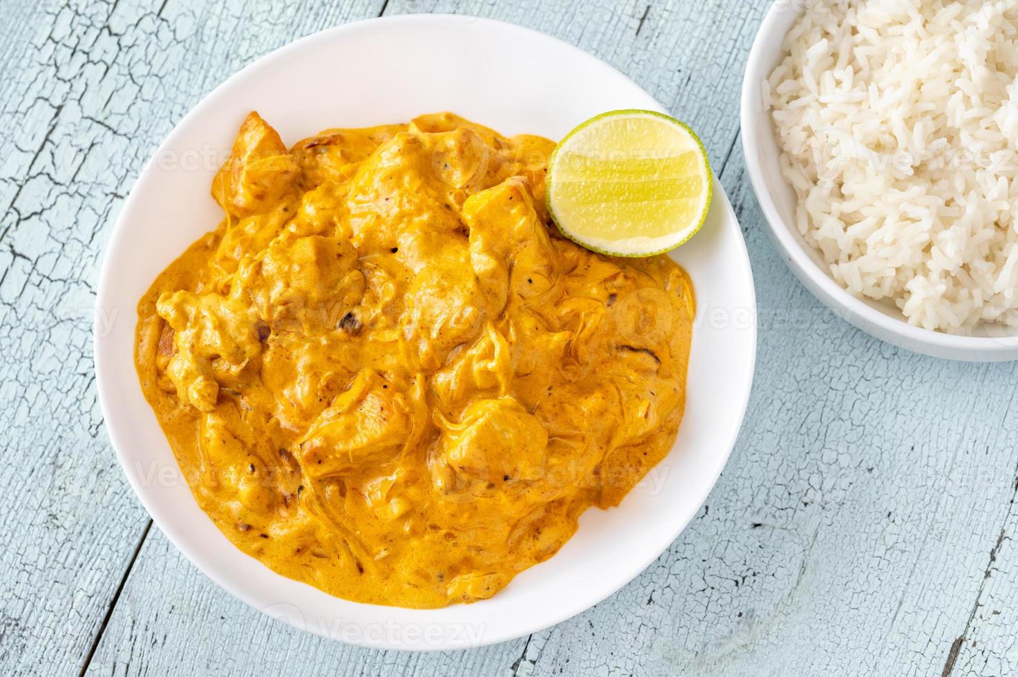 Bowl of chicken curry photo