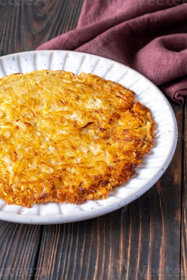 Hash browns in the plate photo