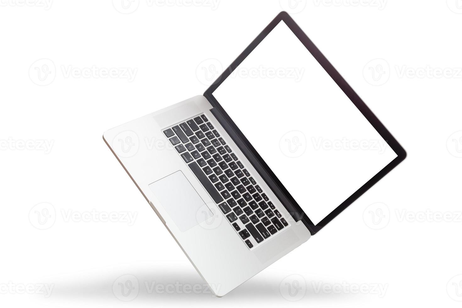 Laptop isolated on white with clipping path photo