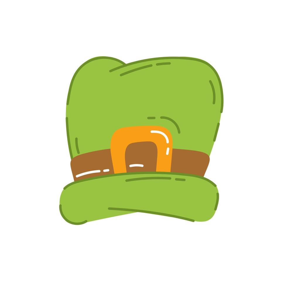 Green hat with plaque St. Patrick's Day Vector illustration flat style
