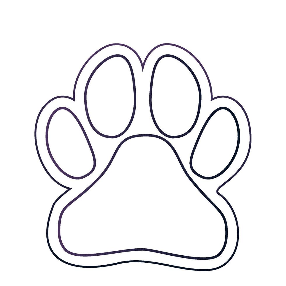 Paw dog print, foot puppy in cartoon style silhouette isolated on white  background. Footprint pet, cute shape paw print, animal track or trace foot  dog, cat. Vector illustration 16208576 Vector Art at