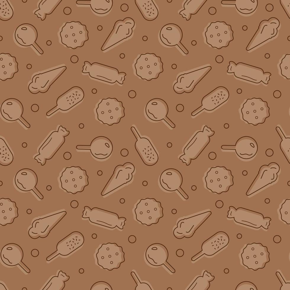 Chocolate Seamless Pattern Design with Choco Decoration in Template Hand Drawn Cartoon Illustration vector
