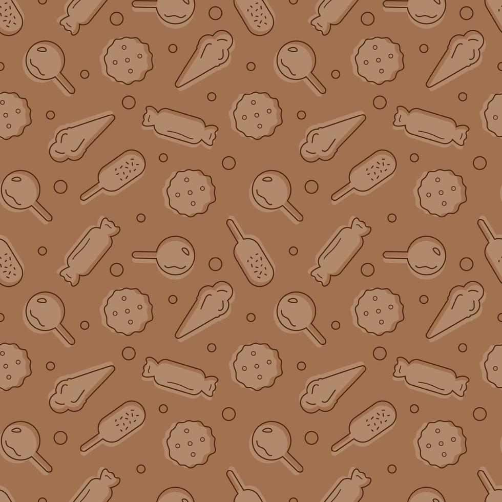 Chocolate Seamless Pattern Design with Choco Decoration in Template Hand Drawn Cartoon Illustration vector