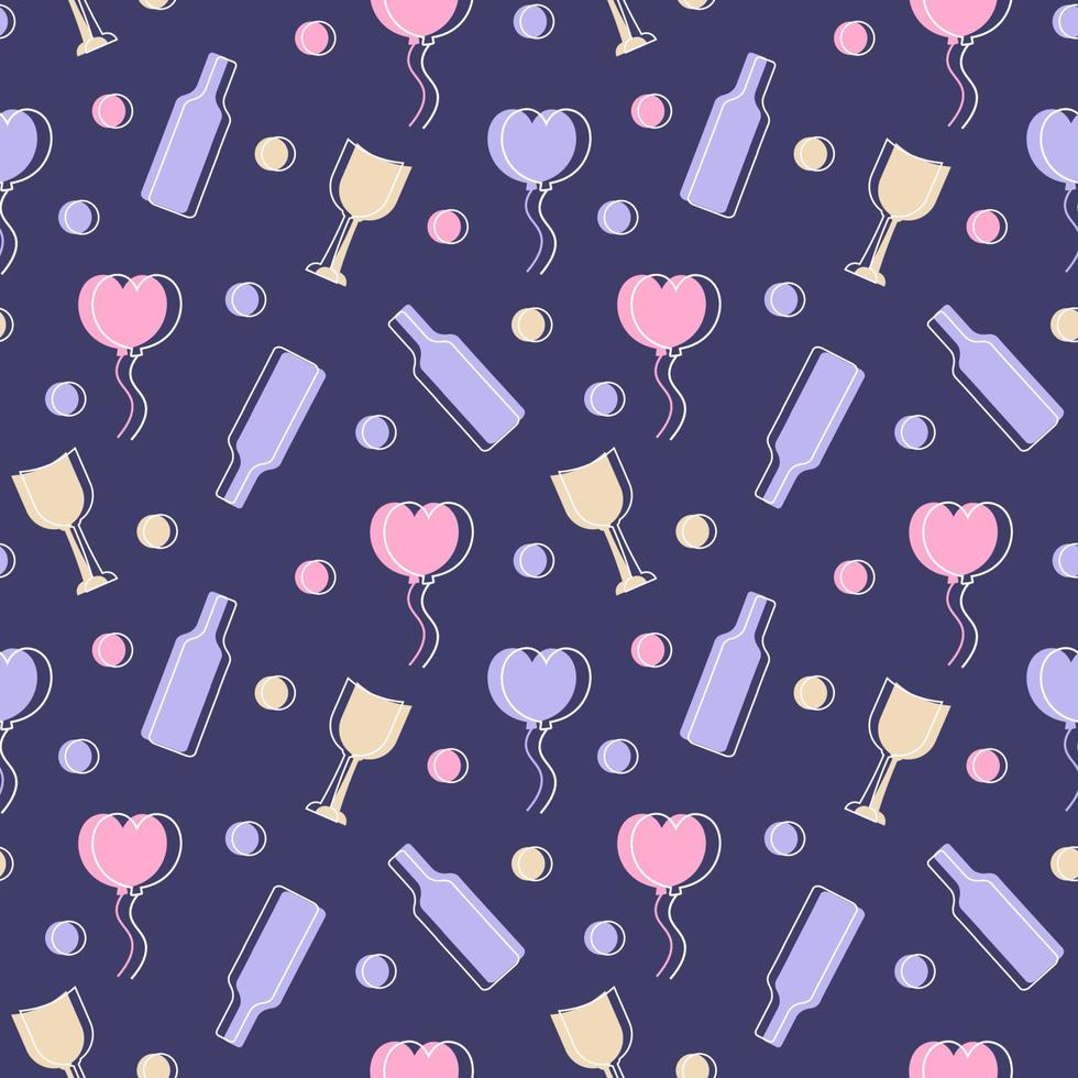 Happy Valentine's Day Seamless Pattern Design with Decoration in Template Hand Drawn Cartoon Flat Illustration vector