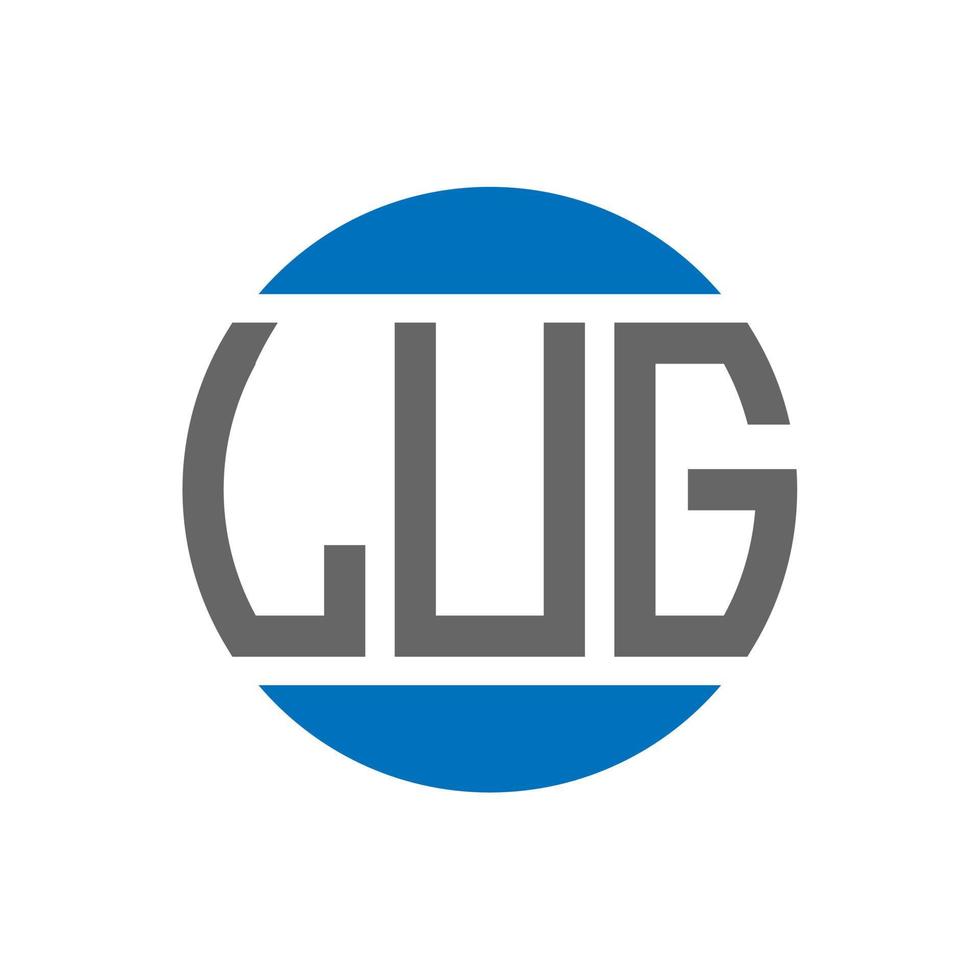 diseño del logotipo de la letra lug sobre fondo blanco. concepto de logotipo de círculo de iniciales creativas de lug. diseño de letra de orejeta. vector