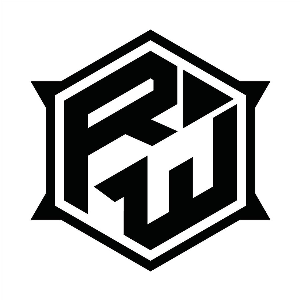 RW Logo monogram design template vector