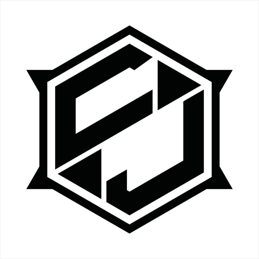 CJ Logo monogram design template vector