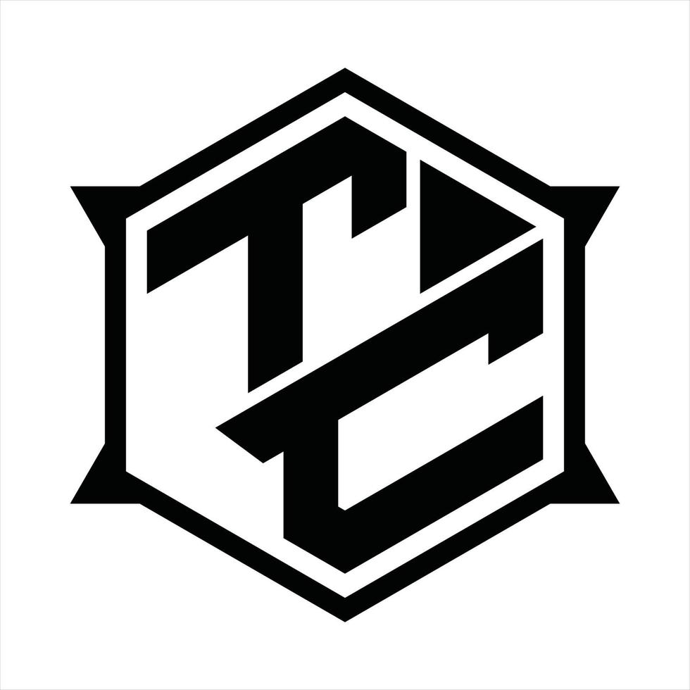 plantilla de diseño de monograma de logotipo tc vector