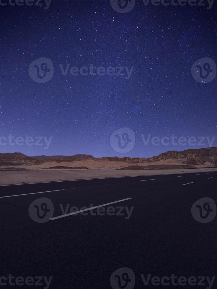 full moon on high way to sharm el sheikh mountains way photo