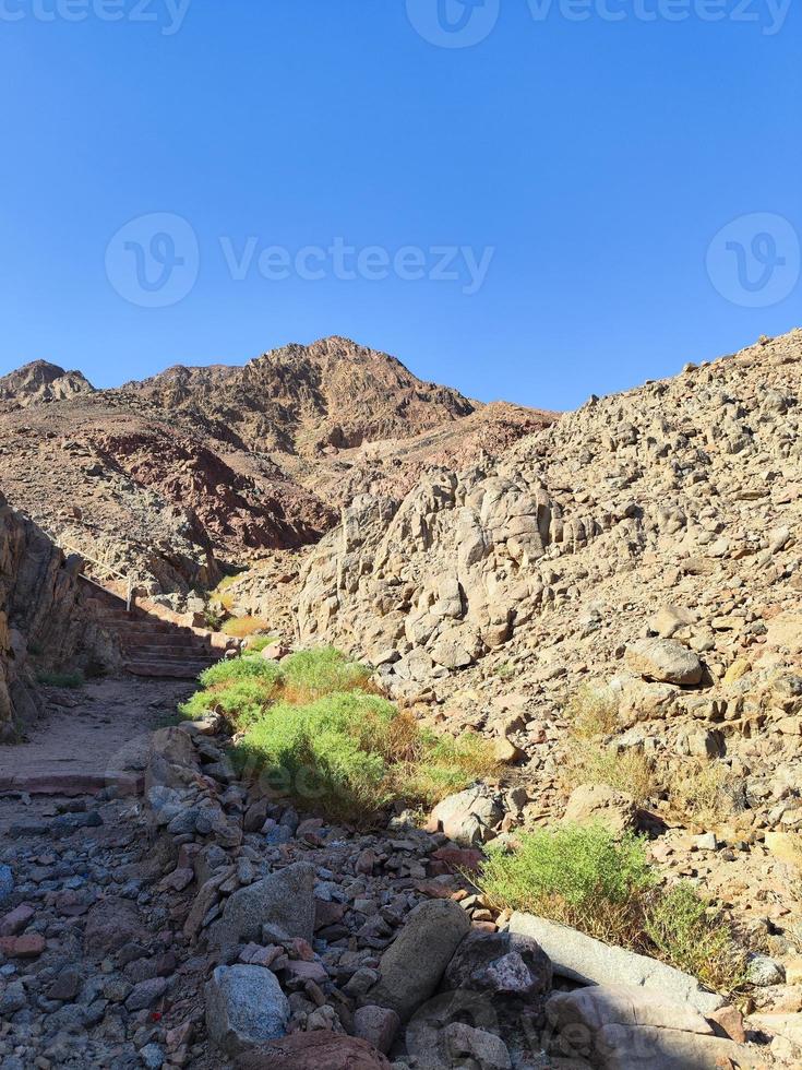 Beautiful sea view of the red sea from over Sinai mountains photo