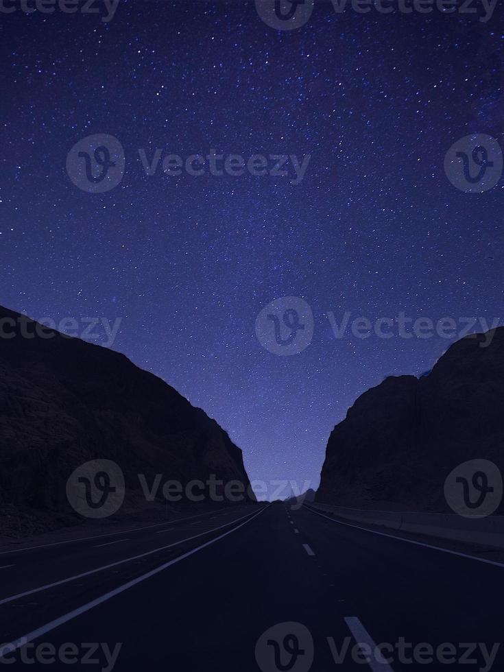 full moon on high way to sharm el sheikh mountains way photo