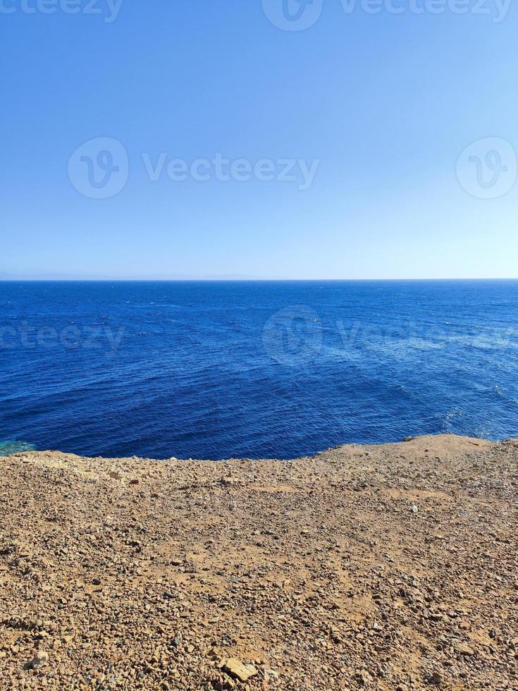 Beautiful sea view of the red sea from over Sinai mountains photo