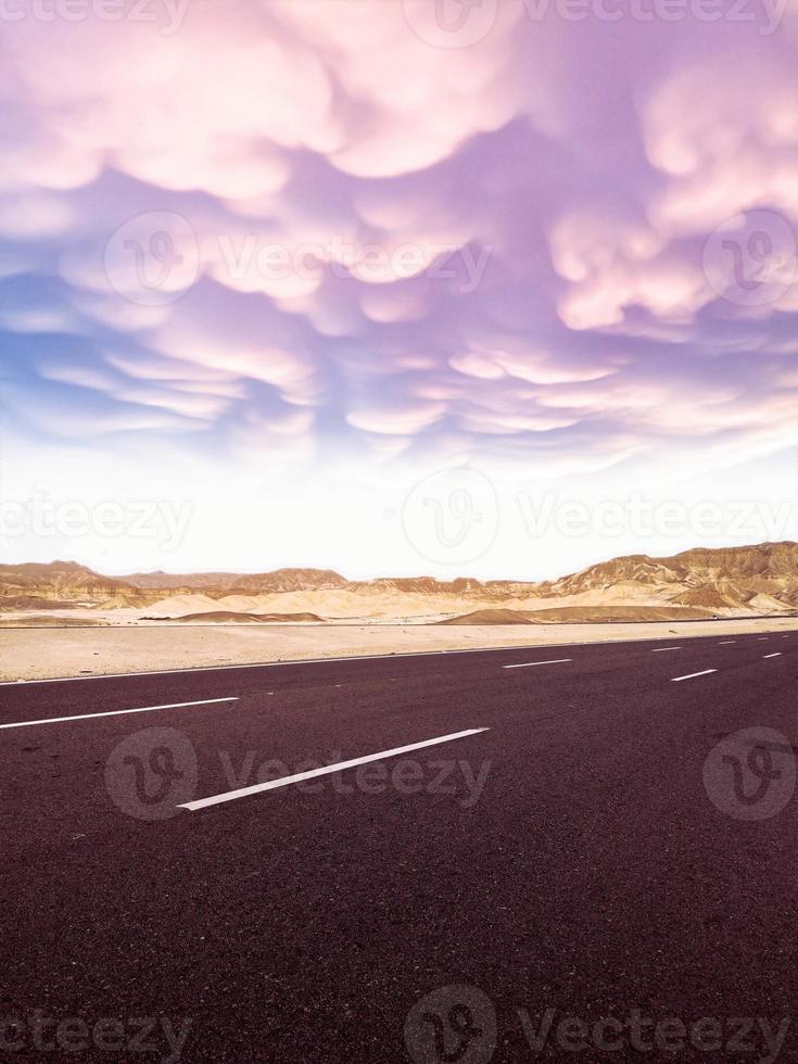 full moon on high way to sharm el sheikh mountains way photo