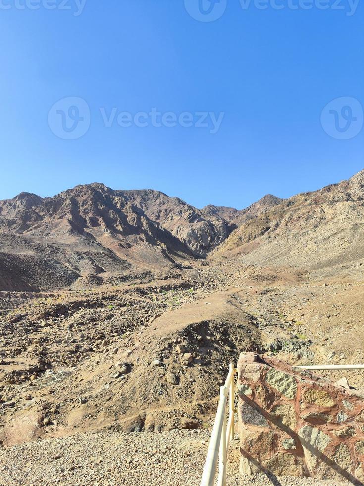 Mountains way in Sinai against clear sky photo