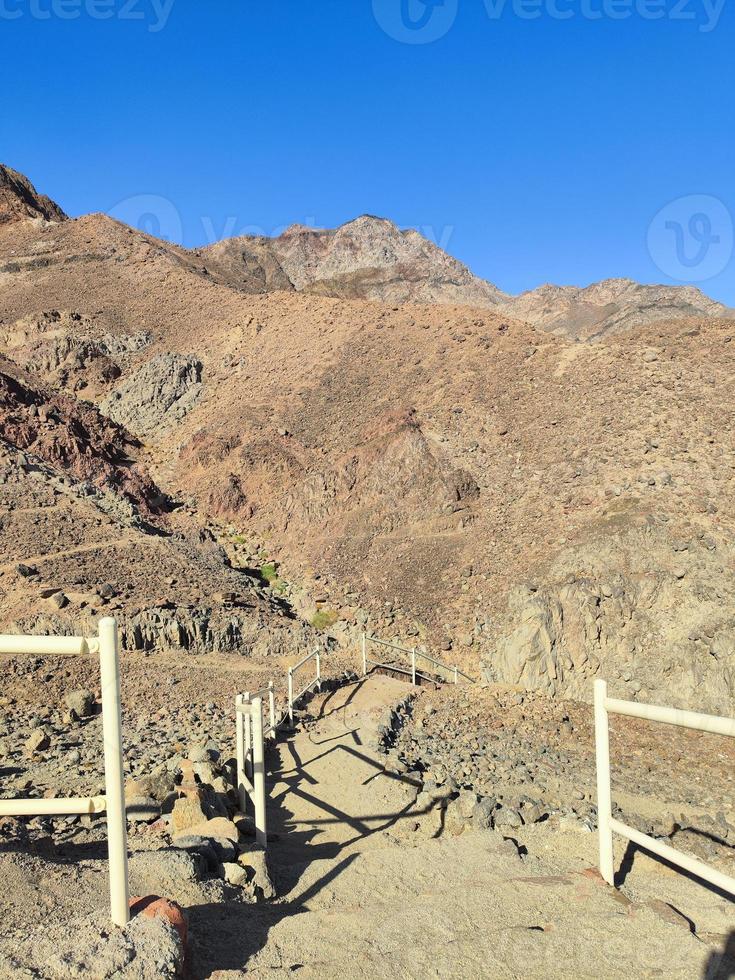 Beautiful sea view of the red sea from over Sinai mountains photo