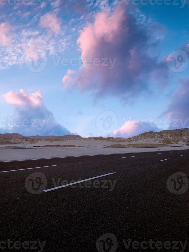 full moon on high way to sharm el sheikh mountains way photo