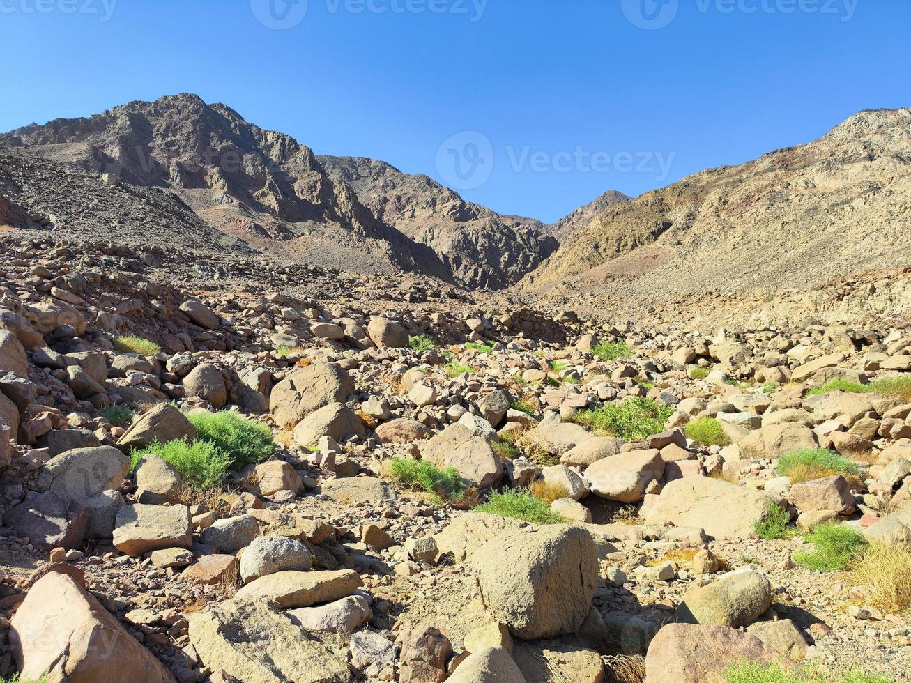 Mountains way in Sinai against clear sky photo