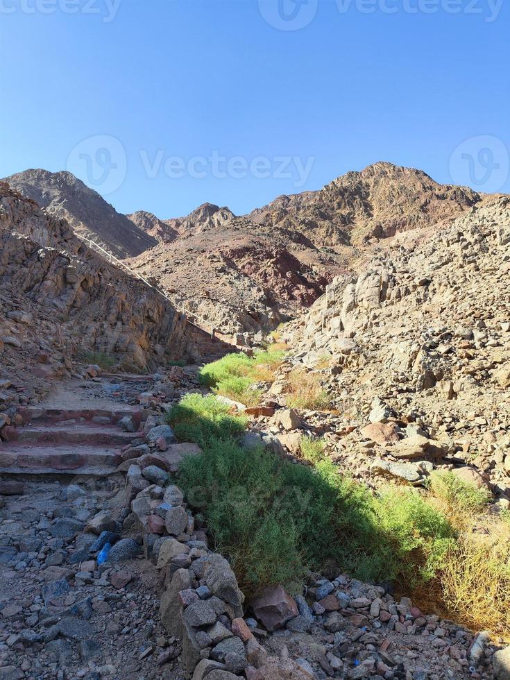 Beautiful sea view of the red sea from over Sinai mountains photo