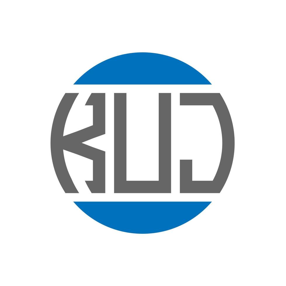 diseño de logotipo de letra kuj sobre fondo blanco. concepto de logotipo de círculo de iniciales creativas kuj. diseño de letras kuj. vector